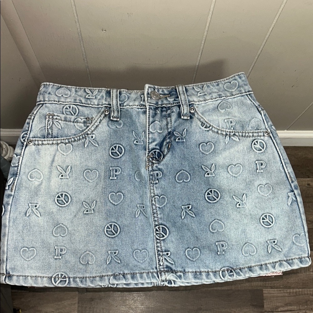 Denim Mini Skirt playboy